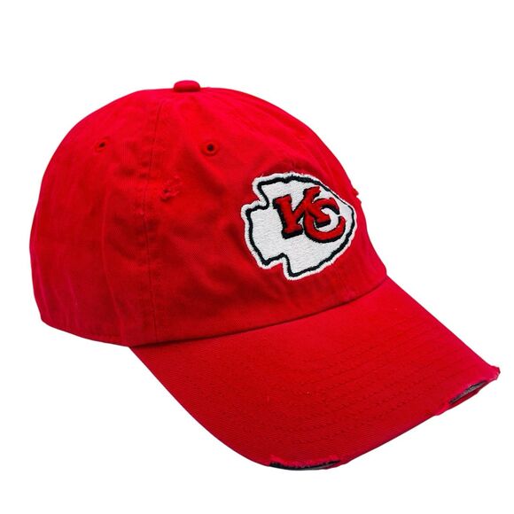 Kansas City Chiefs 47 Brand Hat Adult Red Distressed Strapback Cap - Picture 3 of 7